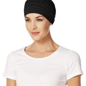 Štýlový pohodlnný turban, čiapka po chemoterapii, Yoga Black - taktrochainak.sk