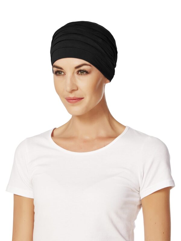 Štýlový pohodlnný turban, čiapka po chemoterapii, Yoga Black - taktrochainak.sk