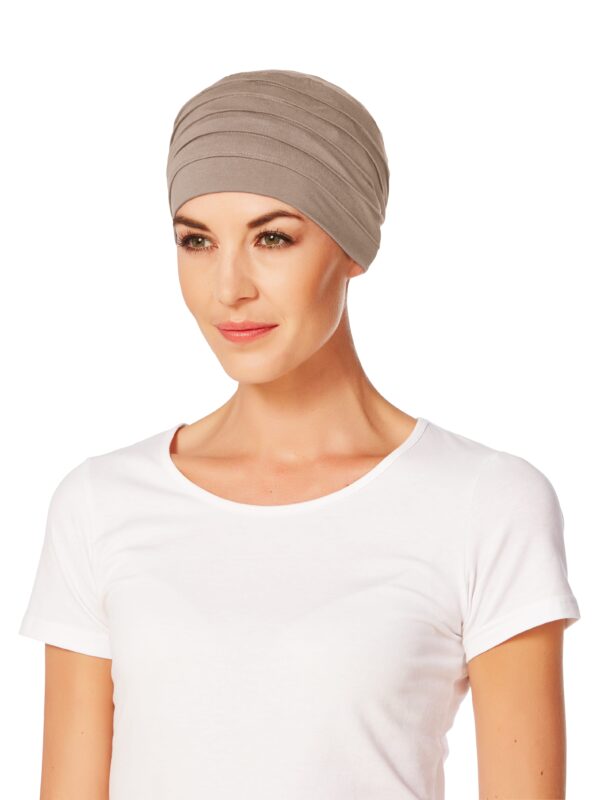 Turban, čiapka pre onkologické pacientky, Yoga Brown - taktrochainak.sk