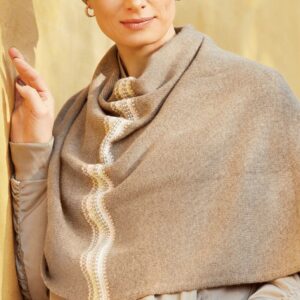 Dámske pončo s kašmírom Brown Harmony od Christine Headwear